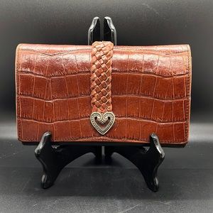 Brighton Clutch Wallet -  Brown and Black Leather with Brighton Heart